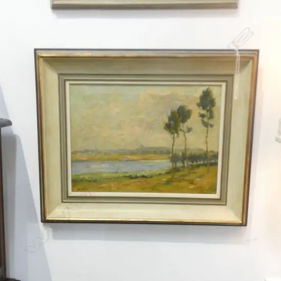 OIL ON BOARD LANDSCAPE - SIGNED - UNKNOWN  280 X 390MM