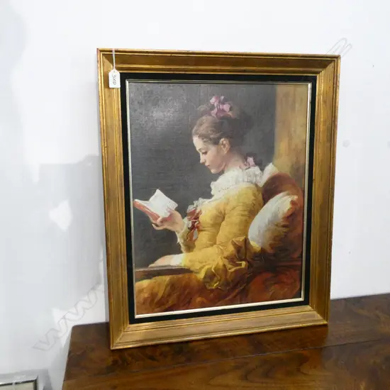 J. H. FRAGONARD PRINT 'A YOUNG GIRL READING' 540x425mm