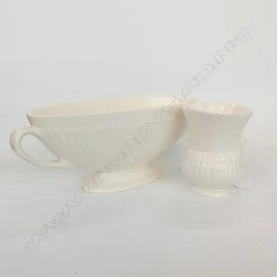 WEDGWOOD WHITE CHINA VASE + ONE OTHER L 310 MM