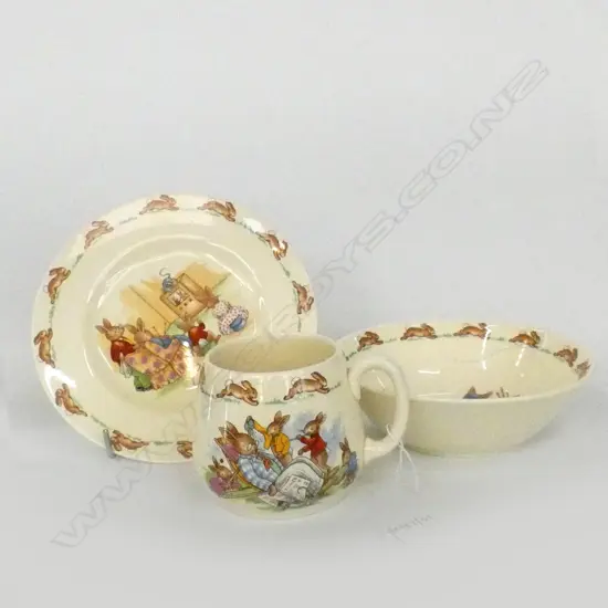 3 PCS ROYAL DOULTON BUNNYKINS CHILDRENS CHINA