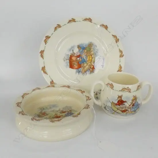 3 PCS ROYAL DOULTON BUNNYKINS ON THE WATER PATTERNS