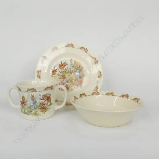 3 PCS ROYAL DOULTON BUNNYKINS CAMPING PATTERNS