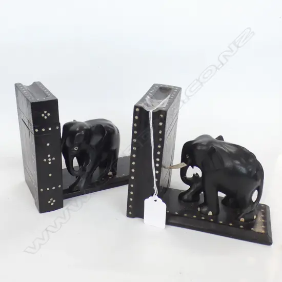 PR EBONY ELEPHANT BOOKENDS H 130MM A/F