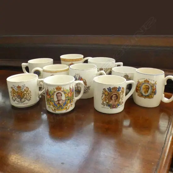 COLLECTION 10 CORONATION MUGS - VARIOUS REIGNS
