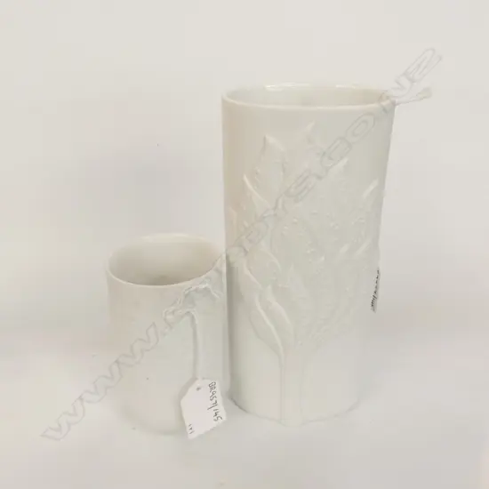KAISER CHINA WHITE PORCELAIN VASE & ROSENTHAL BEAKER H190MM