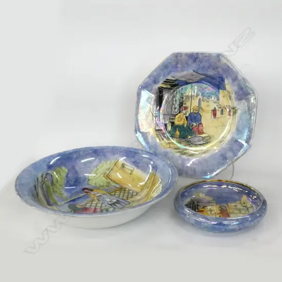 GRIMWADES LUSTRE CHINA 'GLIMPSES OF THE EAST' BOWL, DISH, PLATE D 260 MM