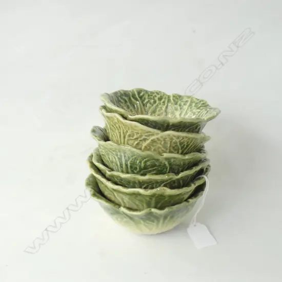 6 INTERIORS HAND MADE CABBAGE LEAF BOWLS - 2 SIZES DIA 130 & 140MM