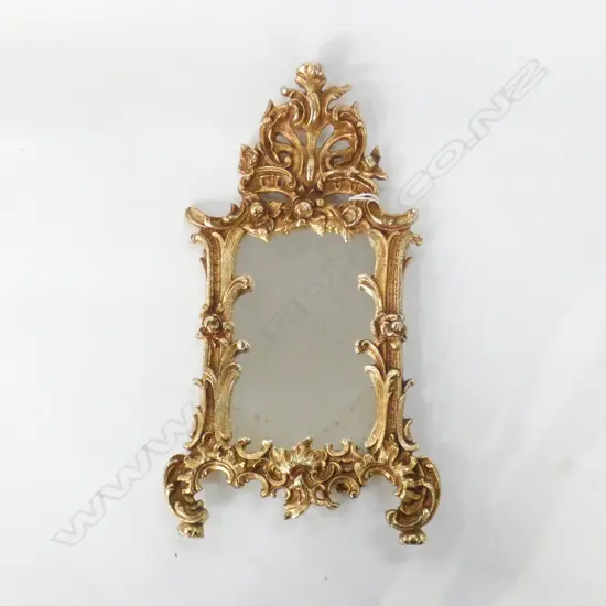 SM ORNATE GILT FRAMED TABLE MIRROR 300 X 165MM - FOXING TO GLASS