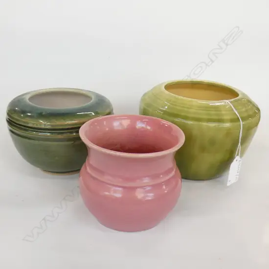 3 STUDIO POTTERY BOWLS; AMBRICO? ETC