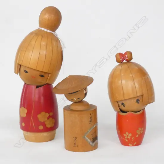 3 MID CENTURY JAPANESE DOLLS - SIGNED
