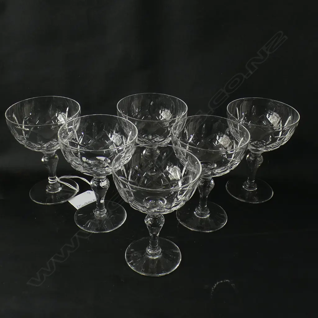 6 STUART CRYSTAL SM WINE GLASSES  Image 1++