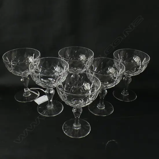 6 STUART CRYSTAL SM WINE GLASSES 