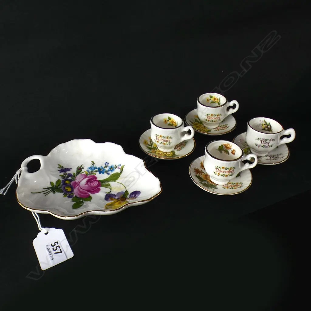 8 PC STAFFORDSHIRE MINIATURE TEASET 4 C&S + OTHER DISH Image 1++