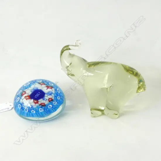 2 MURANO GLASS PAPERWEIGHTS 75MM