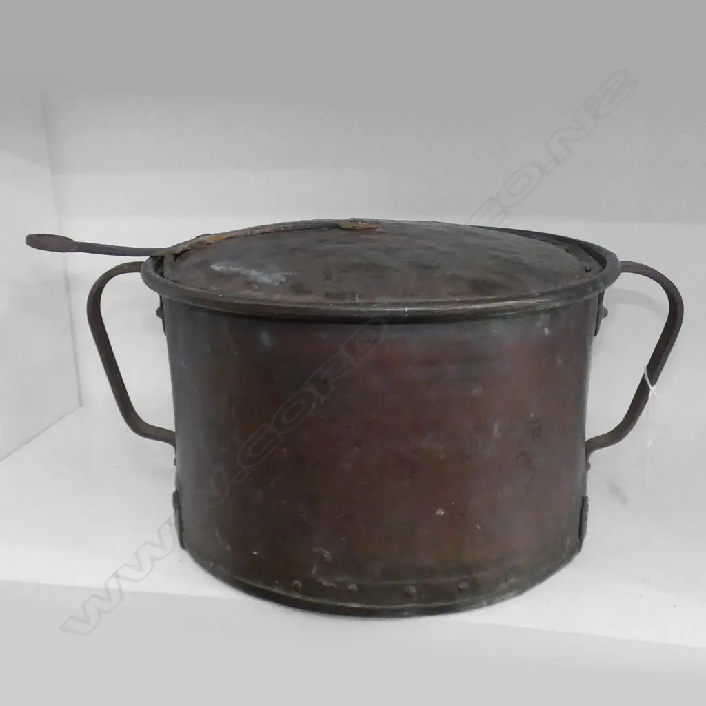 LG COPPER 2 HANDLED PAN WITH LID DIA  340MM Image 1++