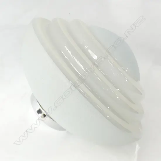 LGE ART DECO 'VENUS' LIGHT SHADE w CHROME GALLERY. H.220mm