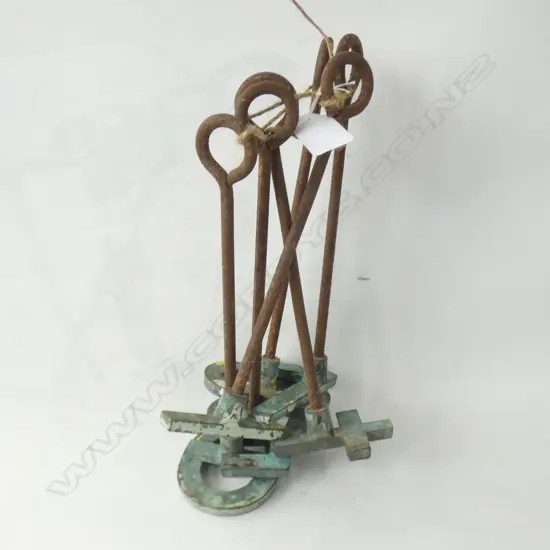 6 VINTAGE BRANDING NUMBERS; 0,1,4,5,7 & 8