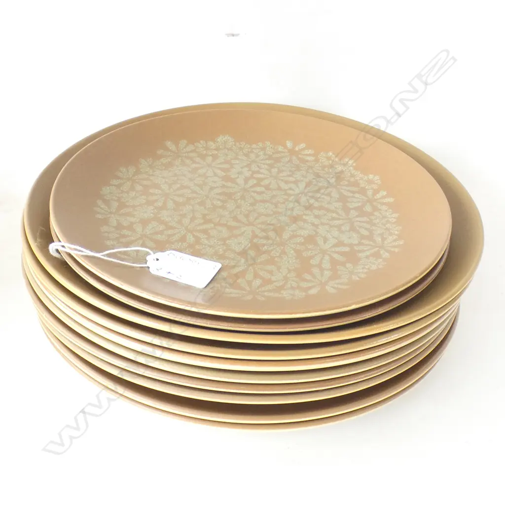 8 CROWN LYNN DOROTHY THORPE PALM SPRINGS DINNER PLATES DIA 260MM + 2 LUNCHEON PLATES (DIA 225MM) Image 1++