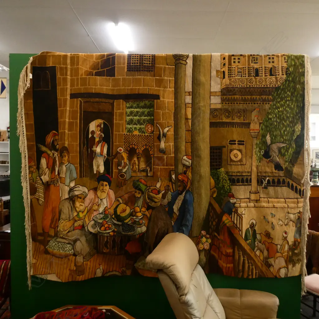 LARGE TAPESTRY MIDDLE EASTERN SCENE 1800x2300mm Image 1++