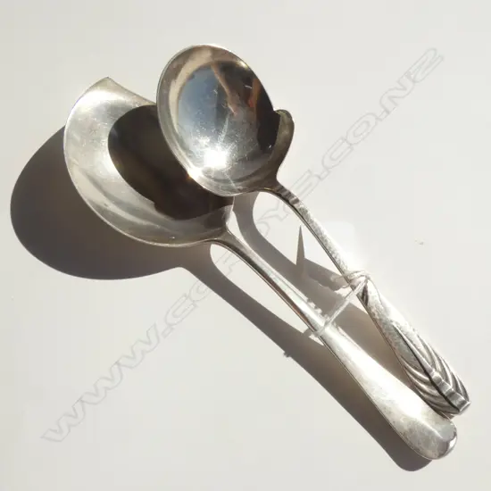 2 EUROPEAN SILVER SERVING SPOONS C.1900 184 GRAMS