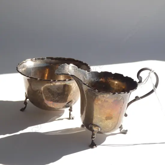 STG SILVER MILK JUG & SUGAR BOWL B'HAM 1923 87 GRAMS 