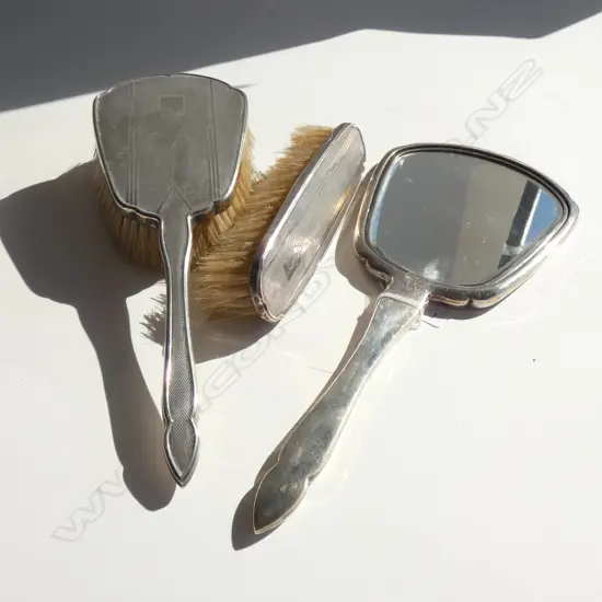 3 PCE STG SILVER BRUSH SET, B'HAM 1947