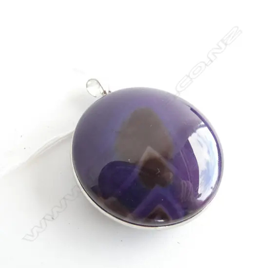 LG DOUBLE SIDED AGATE PENDANT DIA  45MM