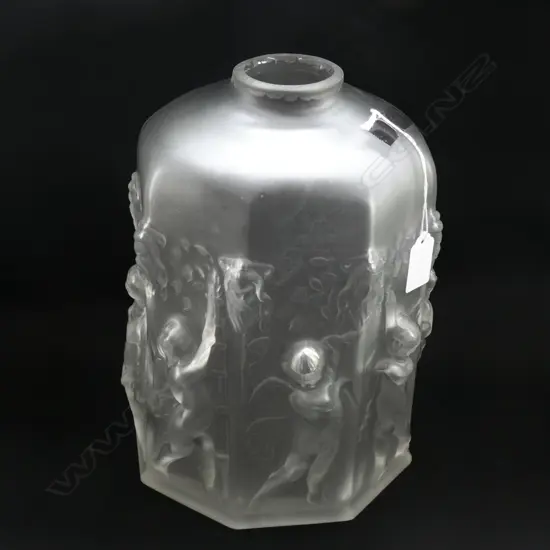 ART DECO FROSTED GLASS VASE H.260mm