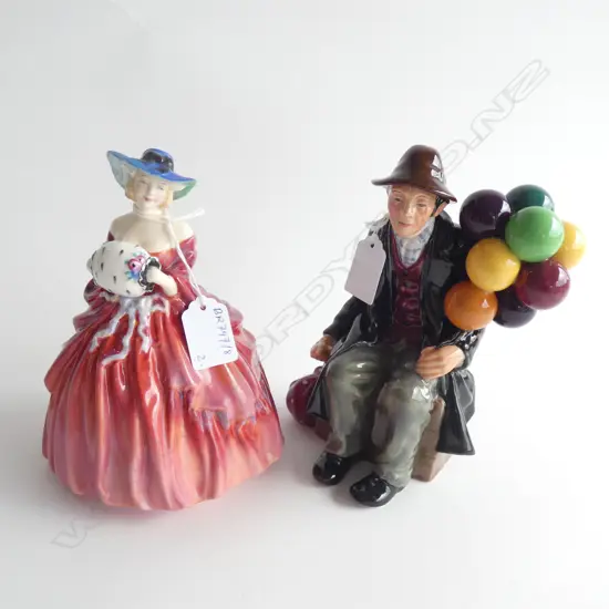 2 ROYAL DOULTON FIGURINES; 'GENEVIEVE' & 'THE BALLOON MAN' H.190mm
