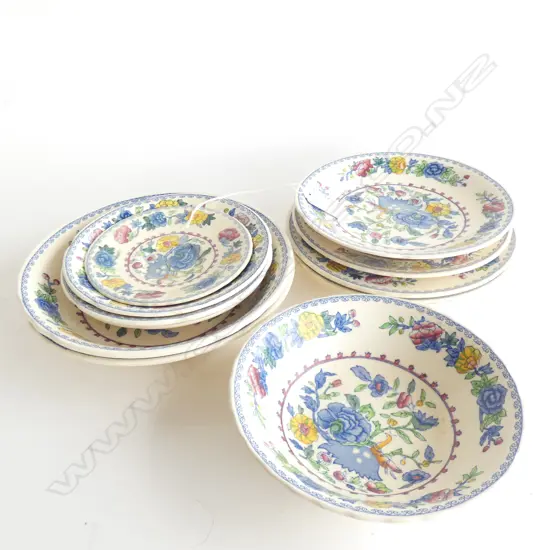 13 PCS MASONS REGENCY; PLATES / BOWLS ETC.