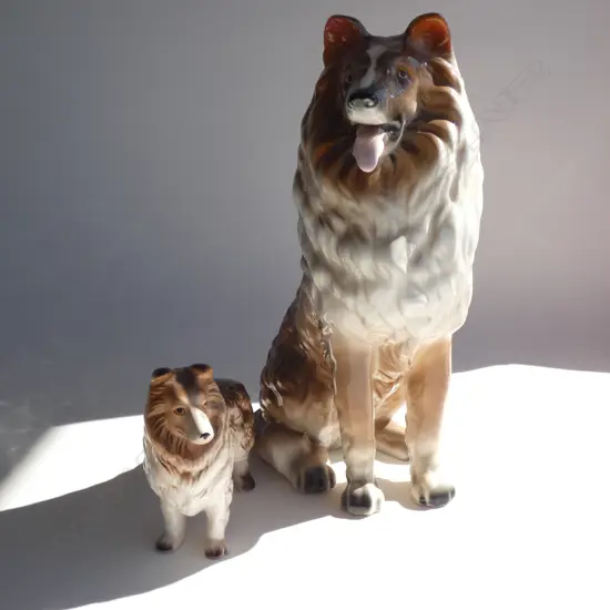 2 CERAMIC BORDER COLLIES H.280mm