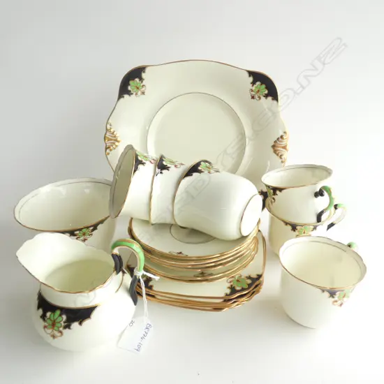 TUSCAN CHINA TEASET; 20 PCS (1 PLATE MISSING) 