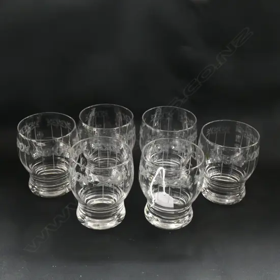 SET OF 6 STUART CRYSTAL TUMBLERS H.95mm