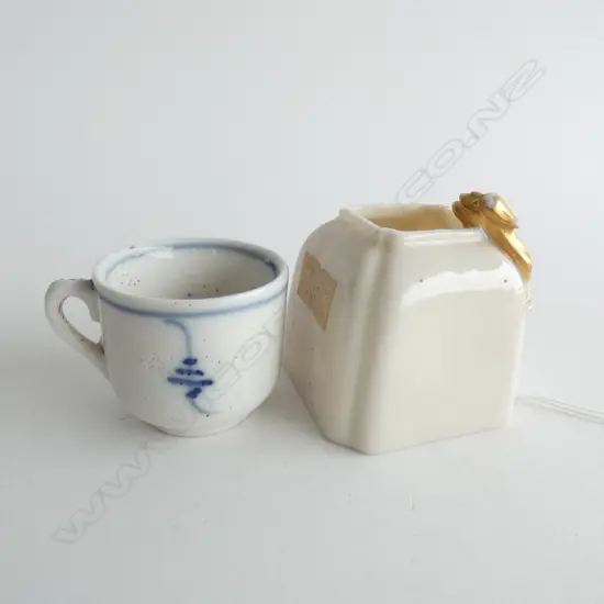 WORCHESTER 19TH C. SMALL DRAGON VASE + MINI CUP 