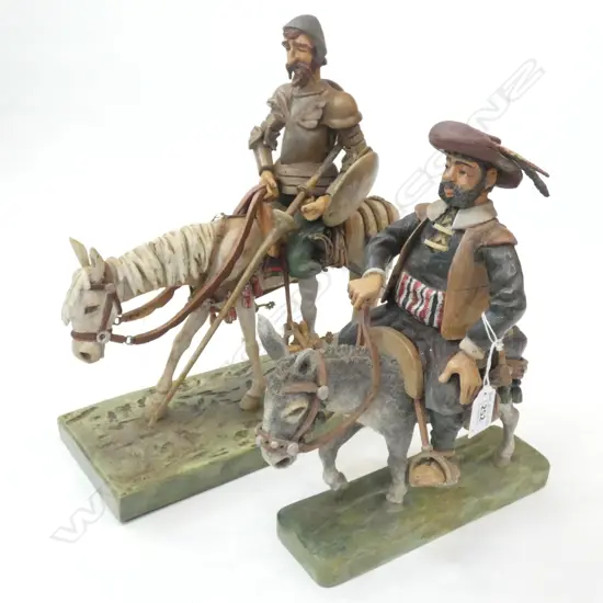 2 PLASTER MEN ON HORSEBACK L.380mm