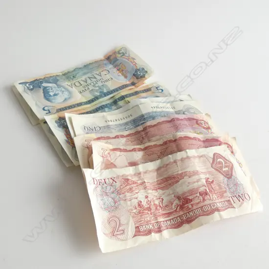 BAG CANADIAN CURRENCY NOTES 