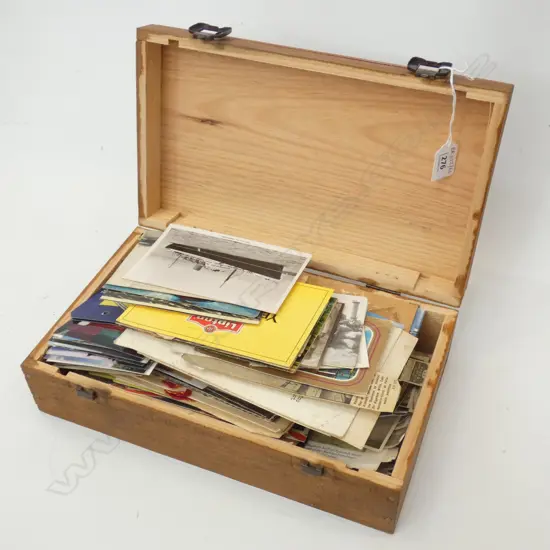 BOX OF ASST. POSTCARDS ETC