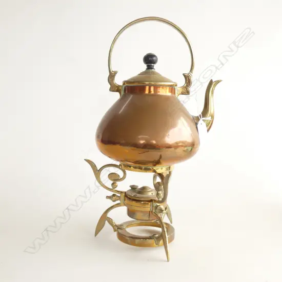 VINTAGE COPPER & BRASS SPIRIT KETTLE
