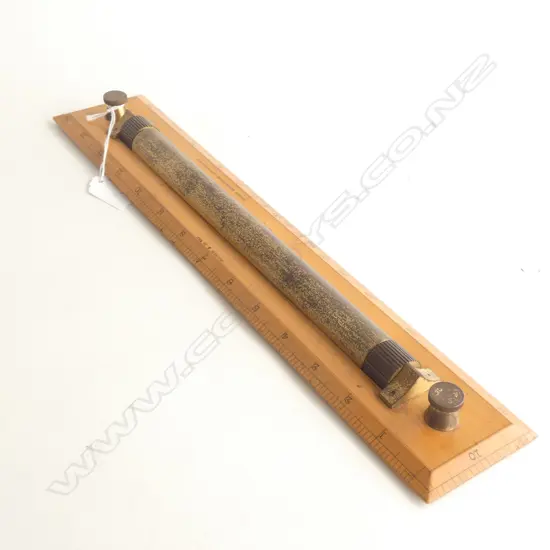 14 INCH BOXWOOD AND BRASS ROLLING RULE MADE BY HARLING, LONDON