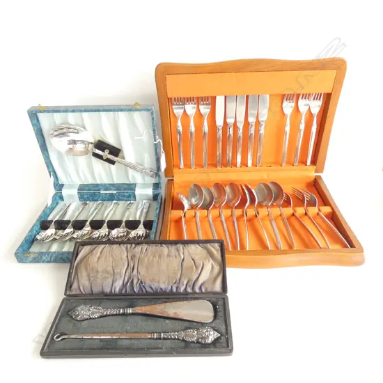 WOODEN BOX CUTLERY + ANGORA DESSERT SET