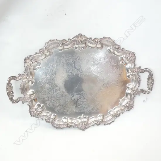LARGE SILVER PLATE TRAY W.740mm