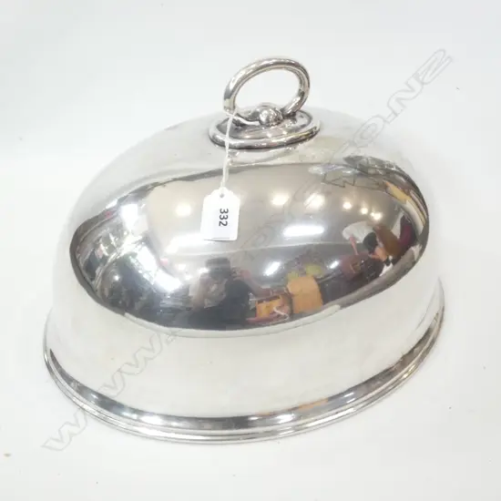 LARGE SILVER PLATE CLOCHE FOOD COVER W.370mm
