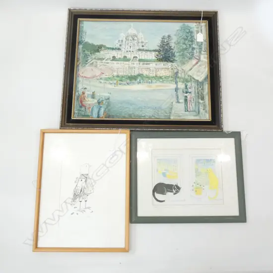 OIL ON CANVAS / SIGNED CAT WATERCOLOUR + LTD ED PRINT