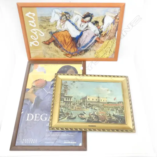 2 LARGE DEGAS FRAMED POSTERS 750x500mm + VENICE PRINT