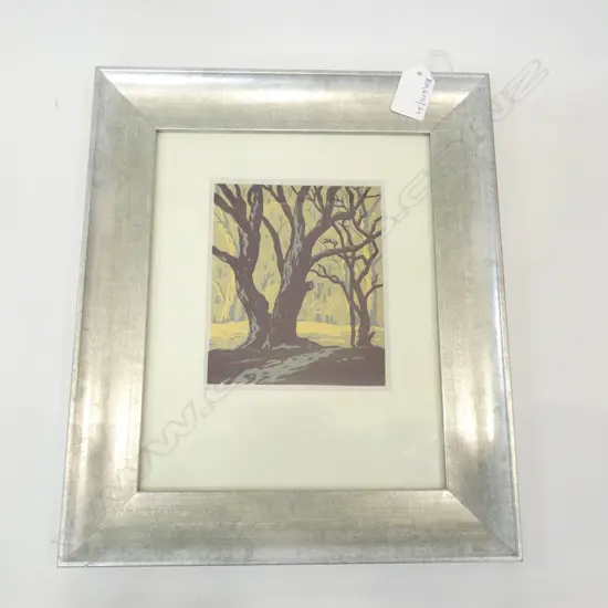 K. W. HASSALL LINOCUT 'WINTER SUNSHINE' 140x120mm