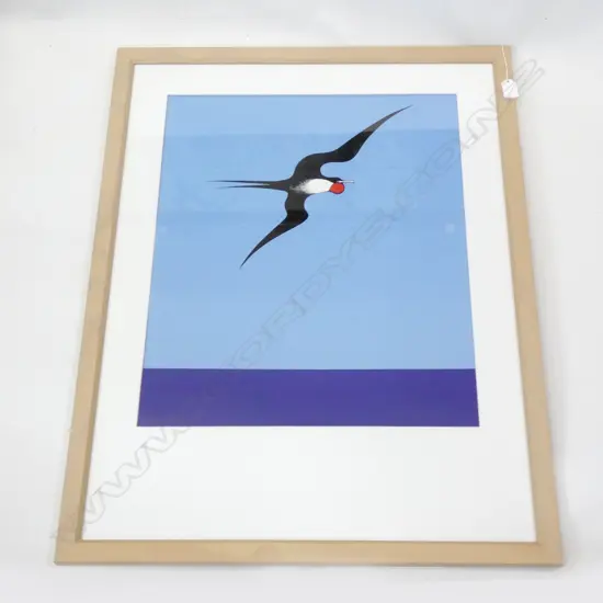 DON BINNEY FRAMED PRINT COPY OF THE BARRY LETT MULTIPLE 'PACIFIC FRIGATE BIRD' 570x465mm
