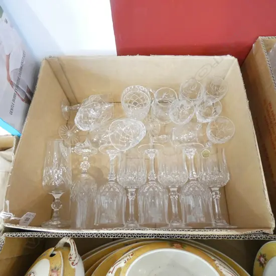 BOX ASST CRYSTAL GLASS STEMWARE INCL CRYSTAL D'AQUE