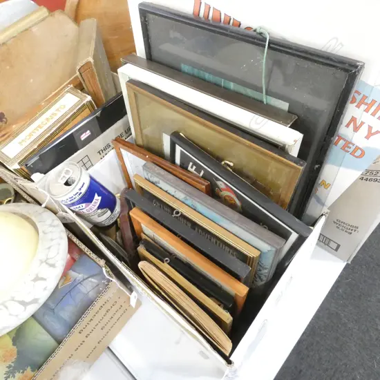BOX LOT ASST. SHIP PRINTS & PHOTOS