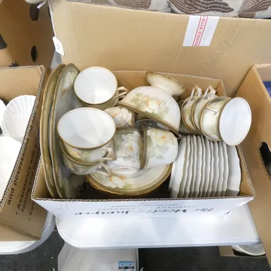 BOX LOT LARGE POLISH CHINA TEA SERVICE