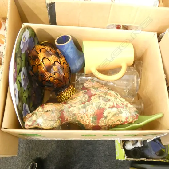 BOX LOT ASST. GLASS & CERAMICS